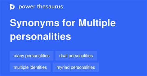 synonyms for multiple personalities.
